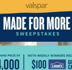 Valspar Made for More Sweepstakes prize ilustration